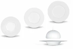 Viadurini Kitchen Teller Set-Modernes und elegantes Abendessen Abendessen Set aus Porzellan 24 Stück - Teleskop
