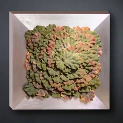 Viadurini Living Blumen Bilder-Modernes Wandbild aus Metall und künstlichen Blättern Made in Italy - Gonio