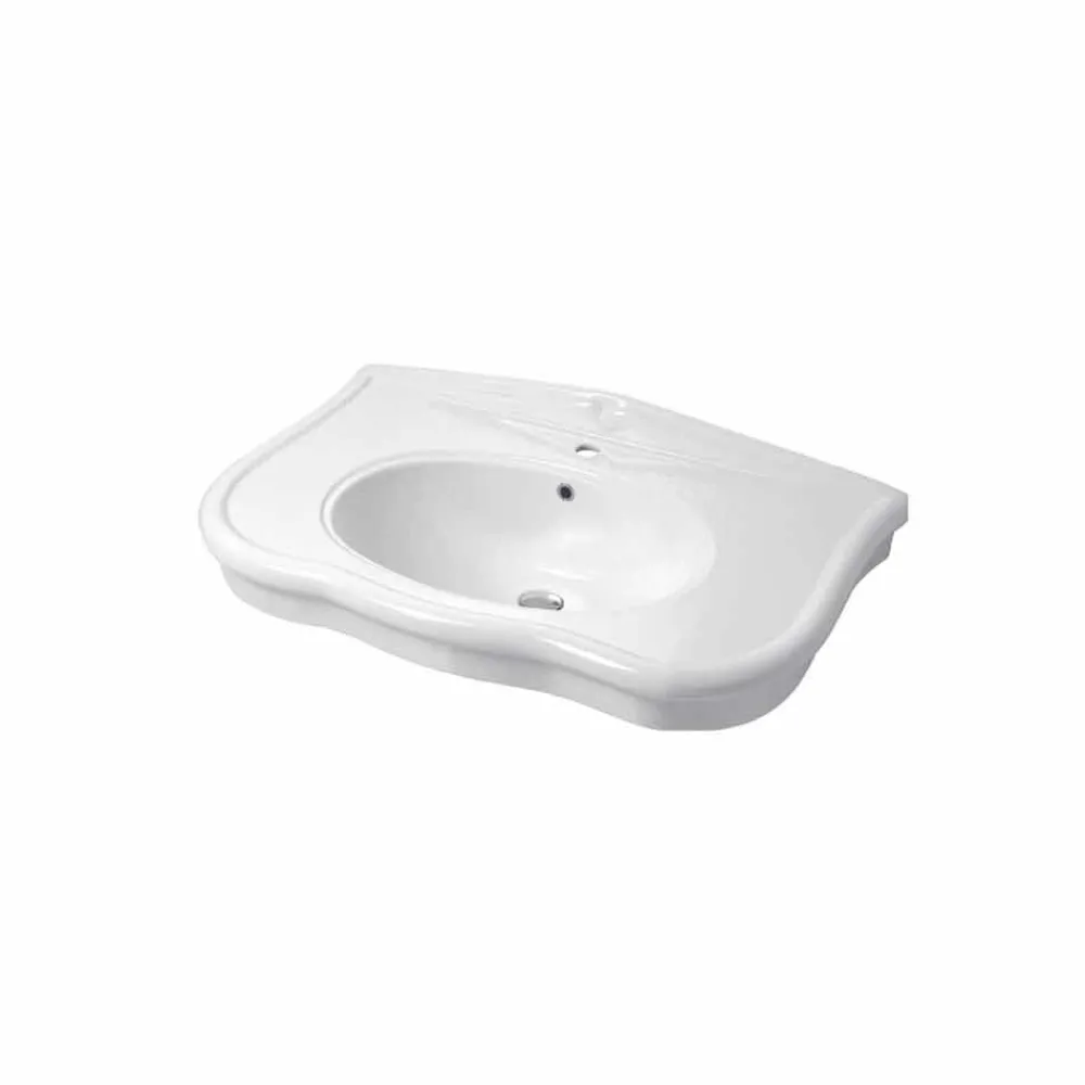 Viadurini Bathroom Keramikwaschbecken-Modernes Wandwaschbecken aus Keramik mit oder ohne Beinen L 90 cm Avise