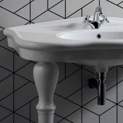 Viadurini Bathroom Keramikwaschbecken-Modernes Wandwaschbecken aus Keramik mit oder ohne Beinen L 90 cm Avise