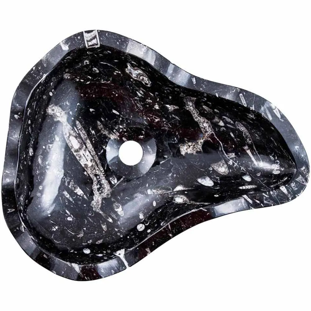 Viadurini Bathroom Steinwaschbecken-Modernes Waschbecken aus Marmor mit Fossilien - Burgeo