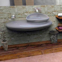 Viadurini Design Design Waschbecken Aus Solid Surface-Modernes Waschbecken Stone Made in Italy