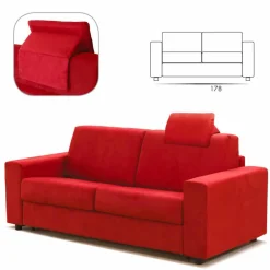 Stile Relax Moderne Sofas-Modernes Zweisitzer-Sofa maxi aus Kunstleder/Stoff made in Italy Mora
