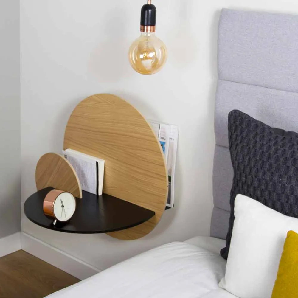 Viadurini Living Wandregale-Modularer Nachttisch Elegantes Design aus Sperrholz mit verstecktem Fach - Bigno