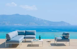 Viadurini in the Garden Gartensofas-Modulares Ecksofa aus Metall und Stoff Made in Italy - Cola