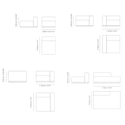 Viadurini in the Garden Gartensofas-Modulares Gartensofa aus marineblauem Sperrholz Made in Italy - Bahias