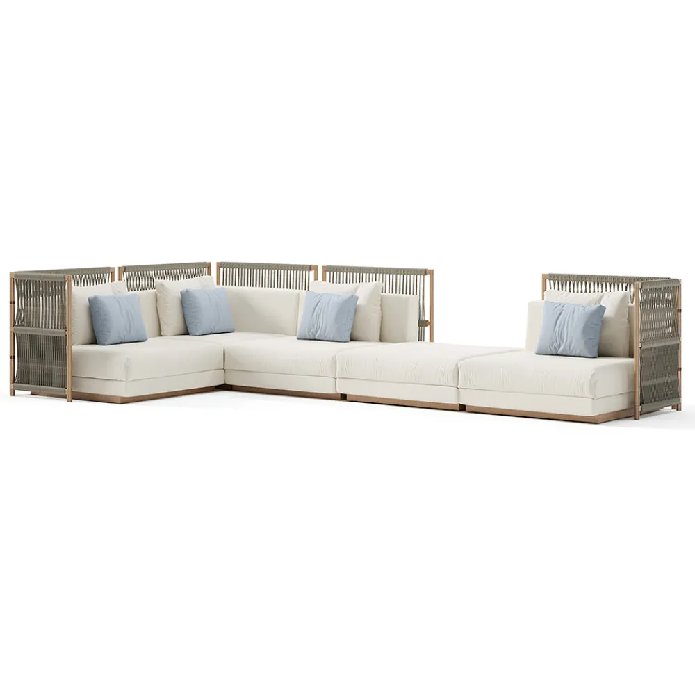 Viadurini in the Garden Gartensofas-Modulares Gartensofa aus Stoff Made in Italy - Rubik