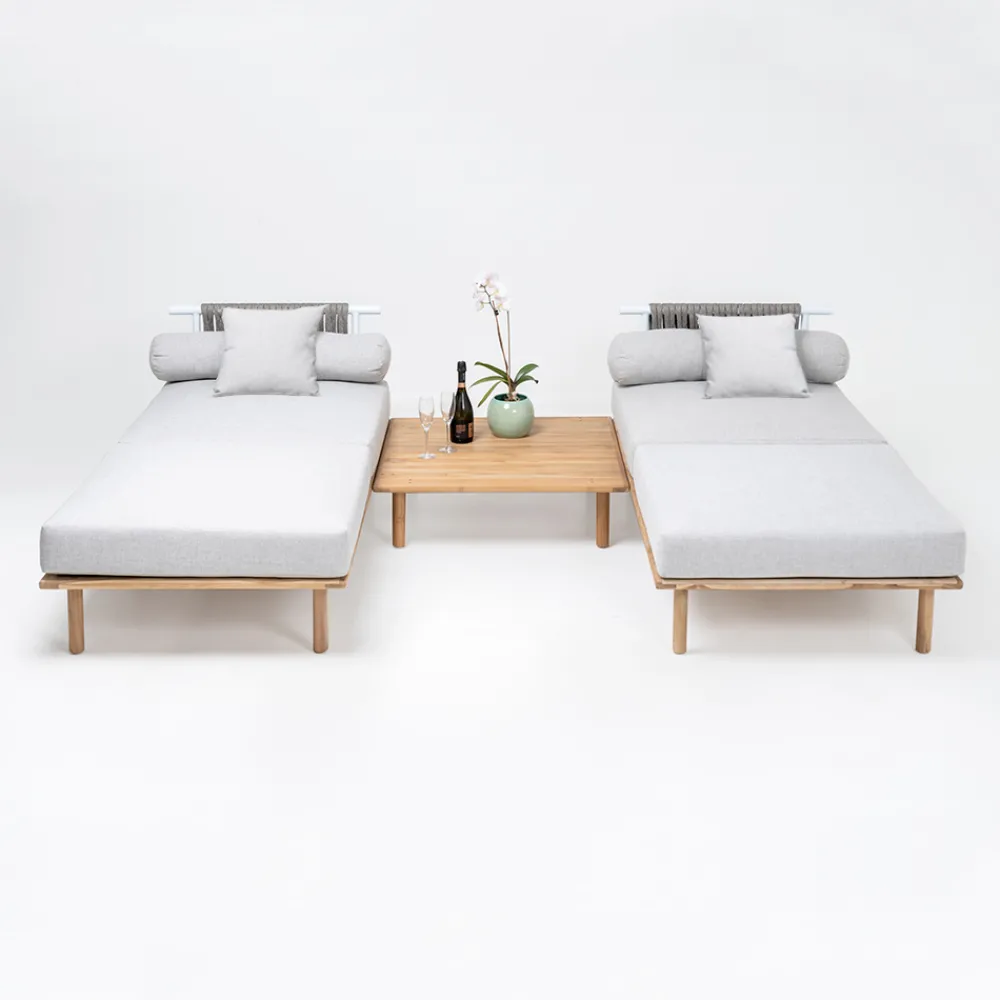 Viadurini in the Garden Gartensofas-Modulares Gartensofa mit 2 Seilrückenlehnen - Bellatrix