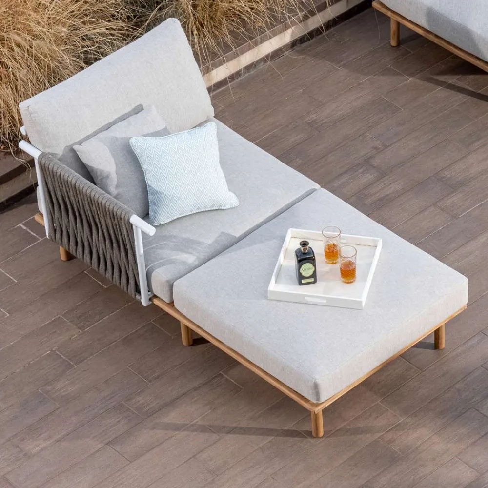 Viadurini in the Garden Gartensofas-Modulares Gartensofa mit 2 Seilrückenlehnen - Bellatrix