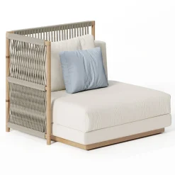 Viadurini in the Garden Gartensofas-Modulares Gartensofa mit niedriger Holzstruktur Made in Italy - Rubik