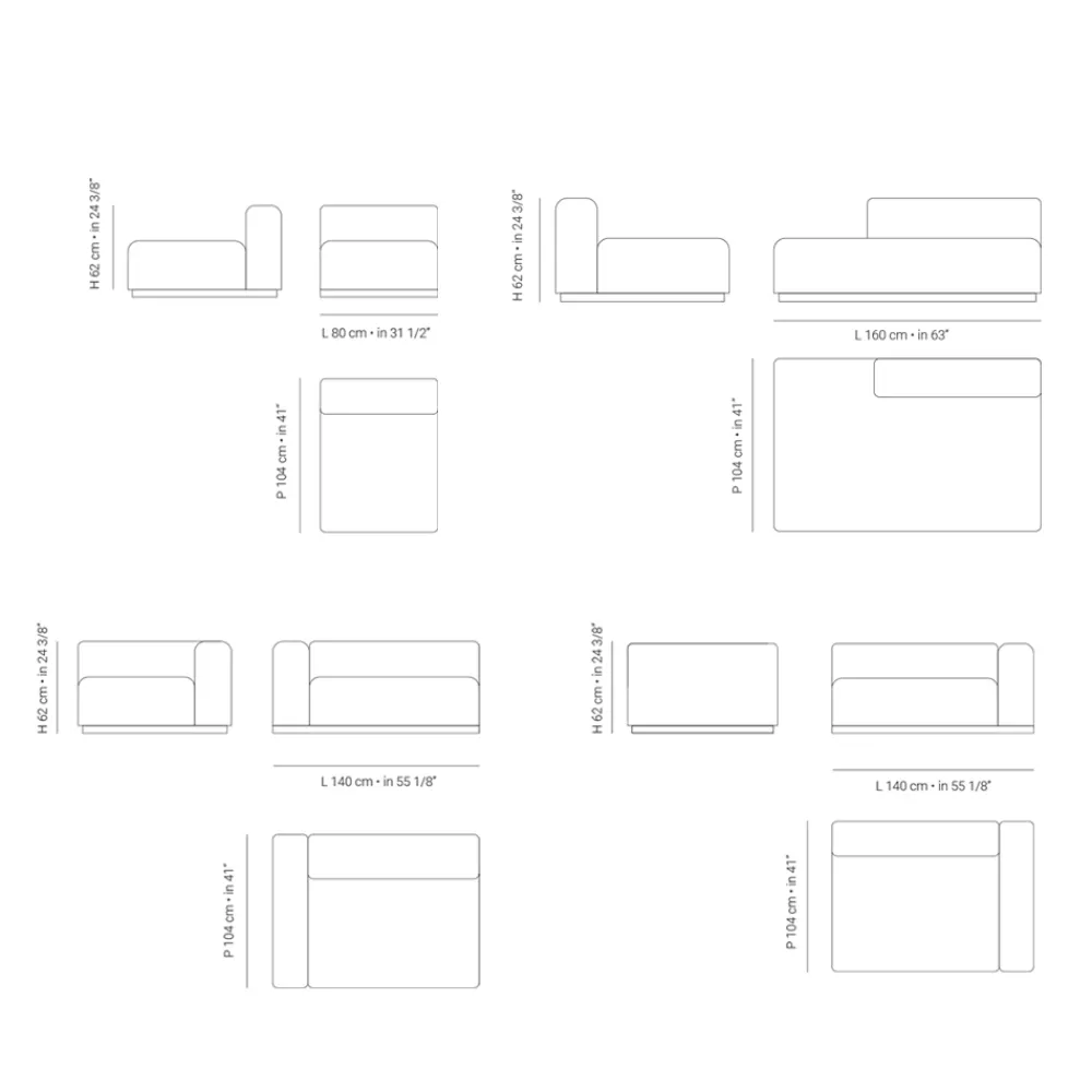 Viadurini in the Garden Gartensofas-Modulares Outdoor-Sofa mit Polsterung aus entwässerndem Gummi Made in Italy - Bahias