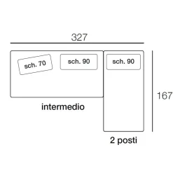 Viadurini Living Moderne Sofas-Modulares 4-Sitzer-Wohnzimmersofa aus blauem Stoff Made in Italy - Mykonos