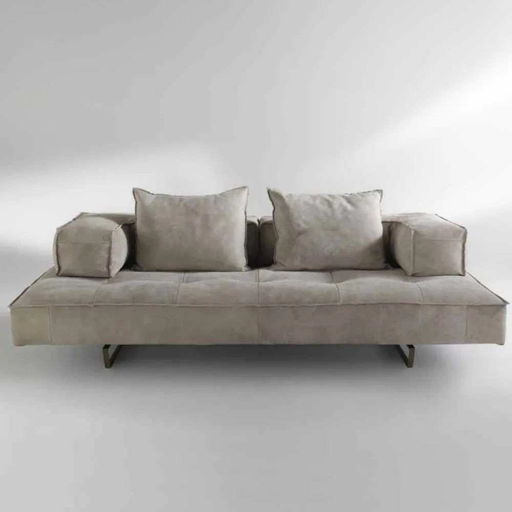 Viadurini Italian Sofas Moderne Sofas-Modulares Sofasystem Cardo 3 aus Leder im rustikalem Look NABUK