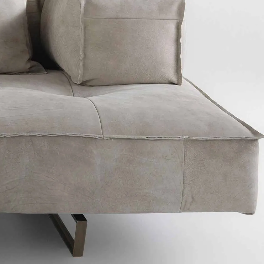 Viadurini Italian Sofas Moderne Sofas-Modulares Sofasystem Cardo 3 aus Leder im rustikalem Look NABUK