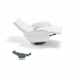 Stile Relax Aufstehsessel Und Massagesessel-Motorisierte Relax-Drehsessel, 2 Motoren Leder/Kunstleder/Stoff Bluma