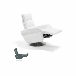 Stile Relax Aufstehsessel Und Massagesessel-Motorisierte Relax-Drehsessel, 2 Motoren Leder/Kunstleder/Stoff Bluma