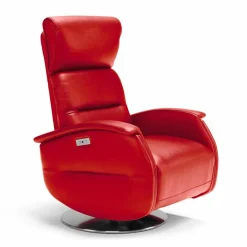 Stile Relax Aufstehsessel Und Massagesessel-Motorisierter Relax- Drehsessel aus Stoff/Leder/Kunstleder Gemma