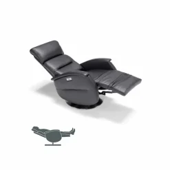 Stile Relax Aufstehsessel Und Massagesessel-Motorisierter Relax- Drehsessel aus Stoff/Leder/Kunstleder Gemma