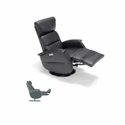 Stile Relax Aufstehsessel Und Massagesessel-Motorisierter Relax- Drehsessel aus Stoff/Leder/Kunstleder Gemma