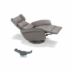 Stile Relax Aufstehsessel Und Massagesessel-Motorisierter Relax-Drehsessel aus Stoff/Leder/Kunstleder 2 Motoren Bao