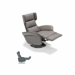 Stile Relax Aufstehsessel Und Massagesessel-Motorisierter Relax-Drehsessel aus Stoff/Leder/Kunstleder 2 Motoren Bao
