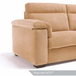 Stile Relax Sofa Relaxfunktion Elektrisch-Motorisiertes Zweisitzer-Sofa 1 elektrischer Sitz Lilia, made in Italy