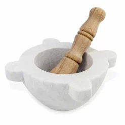 Viadurini Kitchen Küchenzubehör-Mörser aus weißem Carrara-Marmor mit Holzstößel Made in Italy - Winda