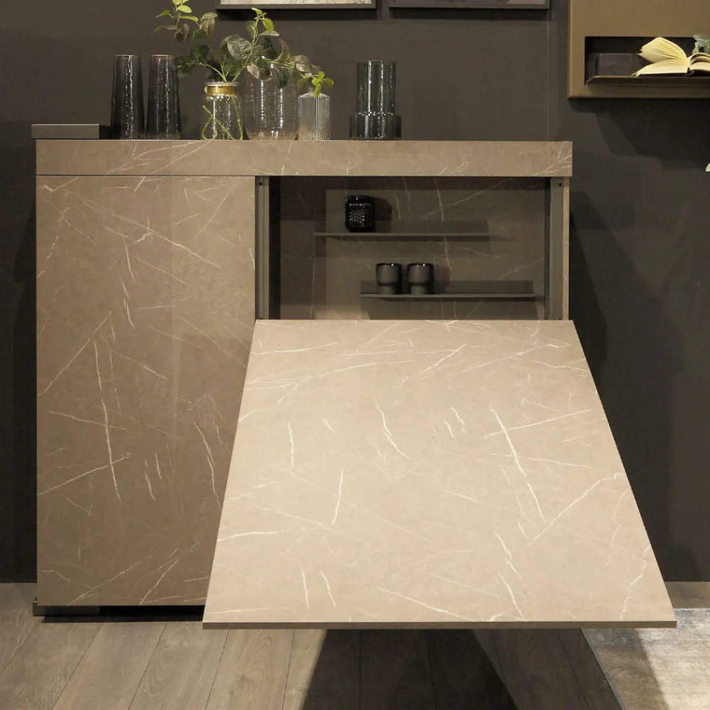 Viadurini Living Tv-Möbel-Multifunktionaler Drehschrank mit TV-Ständer und integriertem Tisch, hergestellt in Italien – Illusione