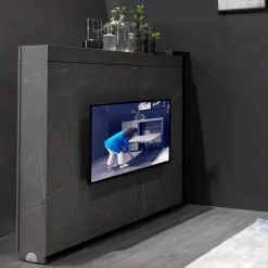 Viadurini Living Tv-Möbel-Multifunktionaler Drehschrank mit TV-Ständer und integriertem Tisch, hergestellt in Italien – Illusione