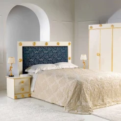 Viadurini Living Nachttische-Nachtschrank mit 4 Schubladen und Griffe in Rosenoptik