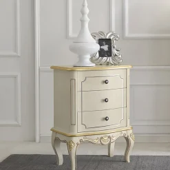 Viadurini Classic Nachttische-Nachttisch aus Holz mit 3 Schubladen Made in Italy - Chantilly