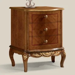 Viadurini Classic Nachttische-Nachttisch aus Holz mit 3 Schubladen Made in Italy - Chantilly