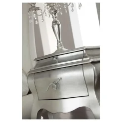 Viadurini Night Design Nachttische-Nachttisch aus Massivholz mit Blattsilber-Finish, hergestellt in Italien – Brügge