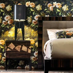 Grilli Nachttische-Nachttisch aus Nussbaum- und Ebenholz Zarafa made in Italy