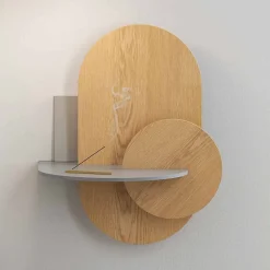 Viadurini Living Wandregale-Nachttisch aus Sperrholz Bestehend aus 3 modularen Paneelen Modernes Design - Zita