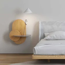 Viadurini Living Wandregale-Nachttisch aus Sperrholz Bestehend aus 3 modularen Paneelen Modernes Design - Zita