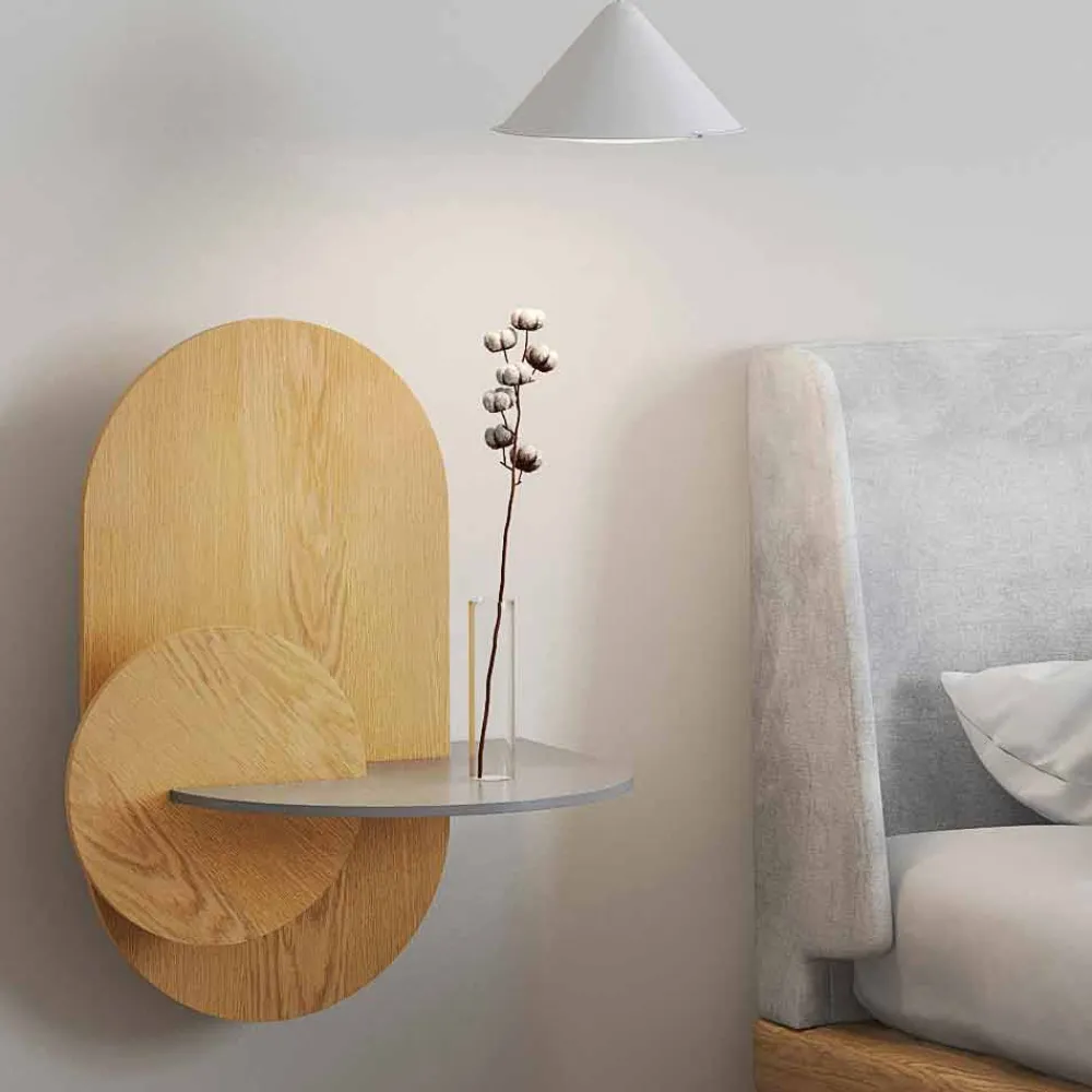 Viadurini Living Wandregale-Nachttisch aus Sperrholz Bestehend aus 3 modularen Paneelen Modernes Design - Zita