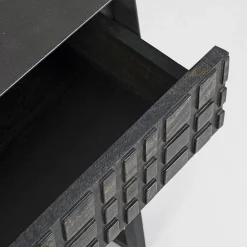 Viadurini Living Kommoden|Moderne Couchtische-Nachttisch aus Stahl und Mangoholz im ethnischen Design - Mireo