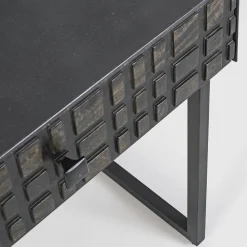 Viadurini Living Kommoden|Moderne Couchtische-Nachttisch aus Stahl und Mangoholz im ethnischen Design - Mireo