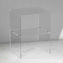 Viadurini Living Nachttische-Nachttisch aus transparentem Acrylkristall mit Designregal - Minervo