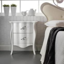 Viadurini Night Design Nachttische-Nachttisch mit 2 Schubladen aus Lindenholz-Tischlerplatte, hergestellt in Italien – Babaevo