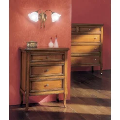 Viadurini Classic Nachttische-Nachttisch mit 3 Schubladen aus Bassano-Holz, Frankreich Made in Italy – Hawwat