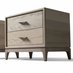 Viadurini Living Nachttische-Nachttisch mit 2 Schubladen aus antikem Eichenholz, L60xP42cm, Margo