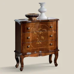 Viadurini Classic Nachttische-Nachttisch mit 3 Schubladen aus Bassano Nussbaumholz Made in Italy - Luxus