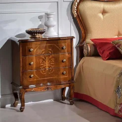 Viadurini Classic Nachttische-Nachttisch mit 3 Schubladen aus Bassano Nussbaumholz Made in Italy - Luxus