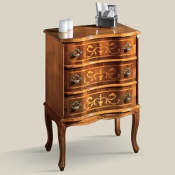 Viadurini Classic Nachttische-Nachttisch mit Schubladen aus Nussbaum oder weißem Holz Made in Italy - Elegant