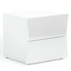 Viadurini Night Design Nachttische-Nachttisch Schlafzimmer 2 Schubladen Weißer Holzbogen Design - Sabine