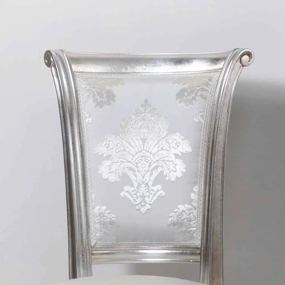 Viadurini Living Klassische Stühle-Neobarockstuhl in Velour Miel aus Blattsilber