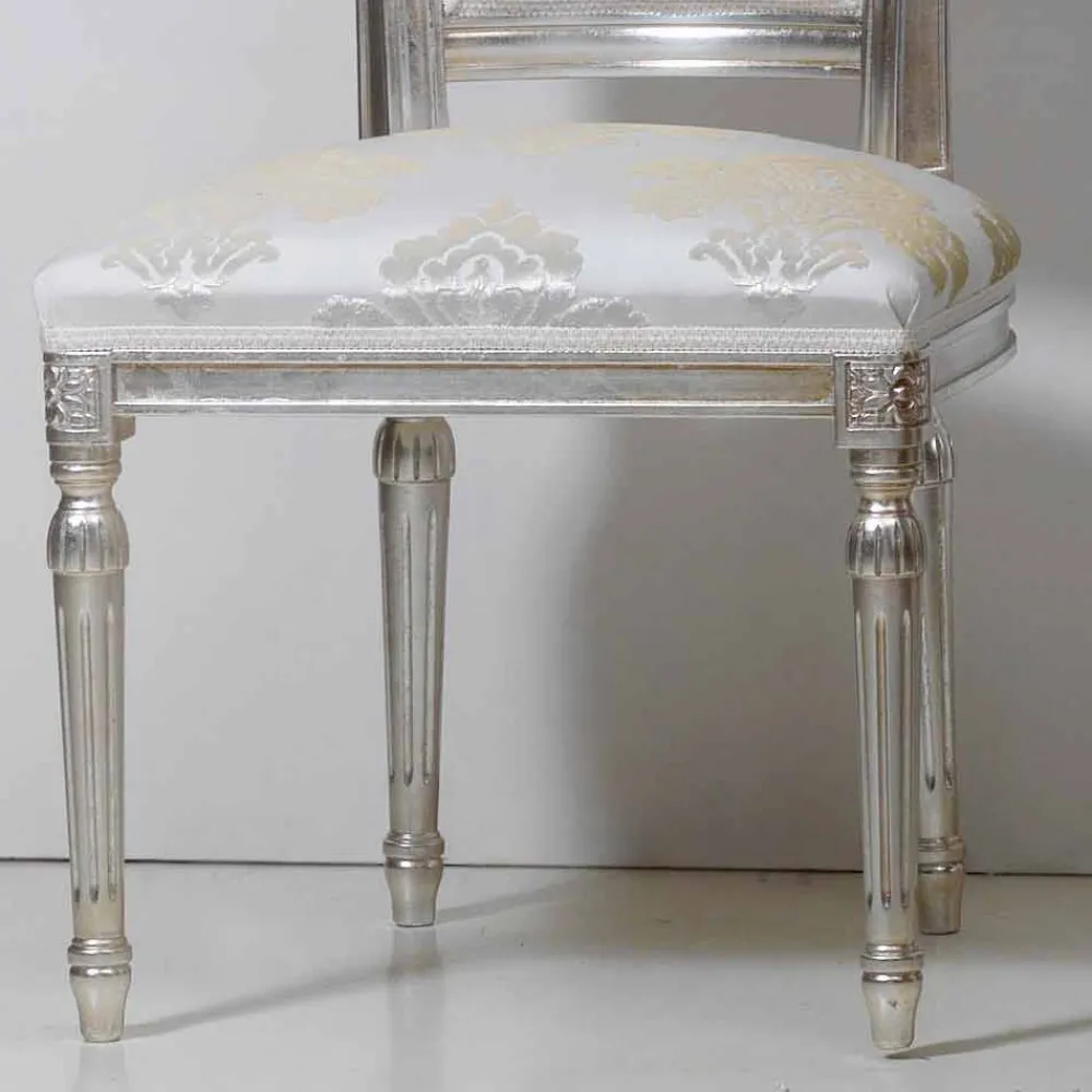 Viadurini Living Klassische Stühle-Neobarockstuhl in Velour Miel aus Blattsilber