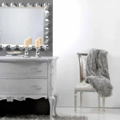 Viadurini Living Klassische Stühle-Neobarockstuhl in Velour Miel aus Blattsilber